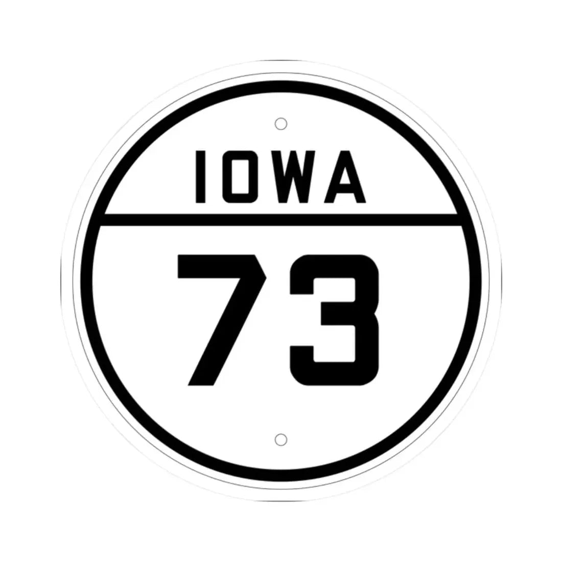 Iowa 73 1926 (Iowa) (Road Sign) STICKER Vinyl Kiss-Cut Decal 2 Inch White - The Sticker Space