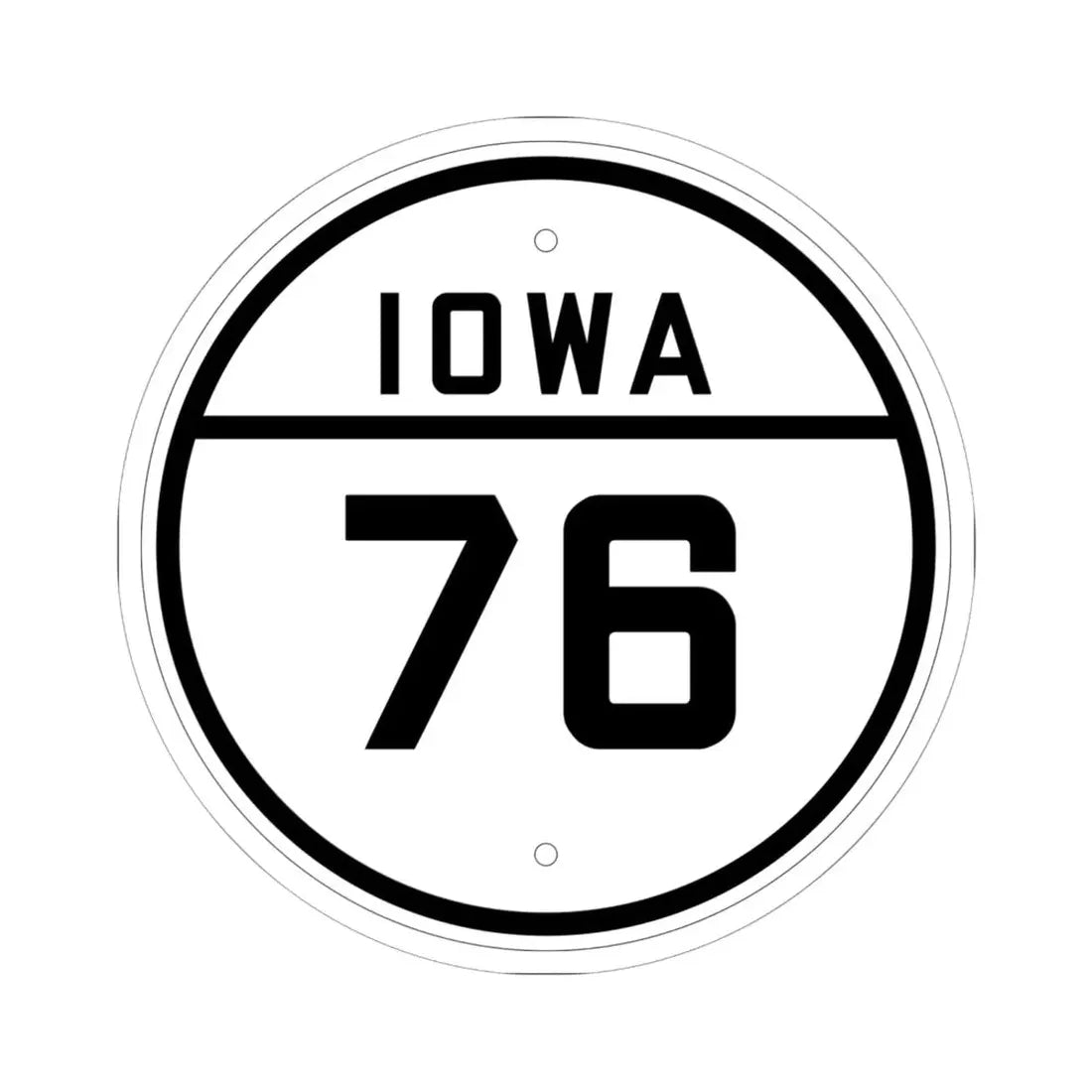 Iowa 76 1926 (Iowa) (Road Sign) STICKER Vinyl Kiss-Cut Decal 6 Inch White - The Sticker Space