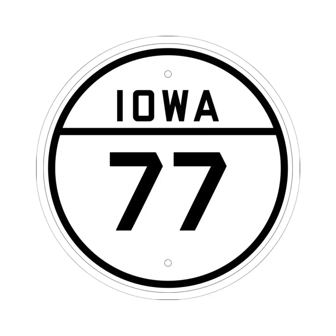 Iowa 77 1926 (Iowa) (Road Sign) STICKER Vinyl Kiss-Cut Decal 6 Inch White - The Sticker Space