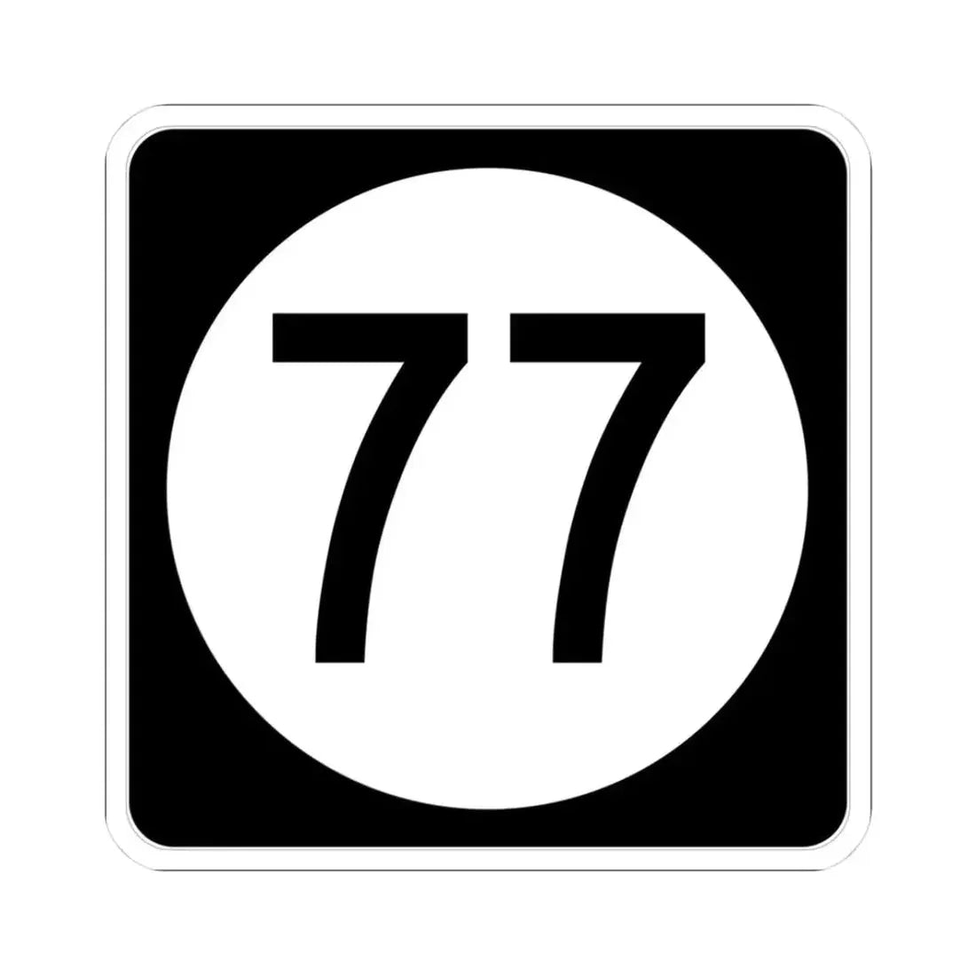 Iowa 77 (Iowa) (Road Sign) STICKER Vinyl Kiss-Cut Decal 3 Inch White - The Sticker Space