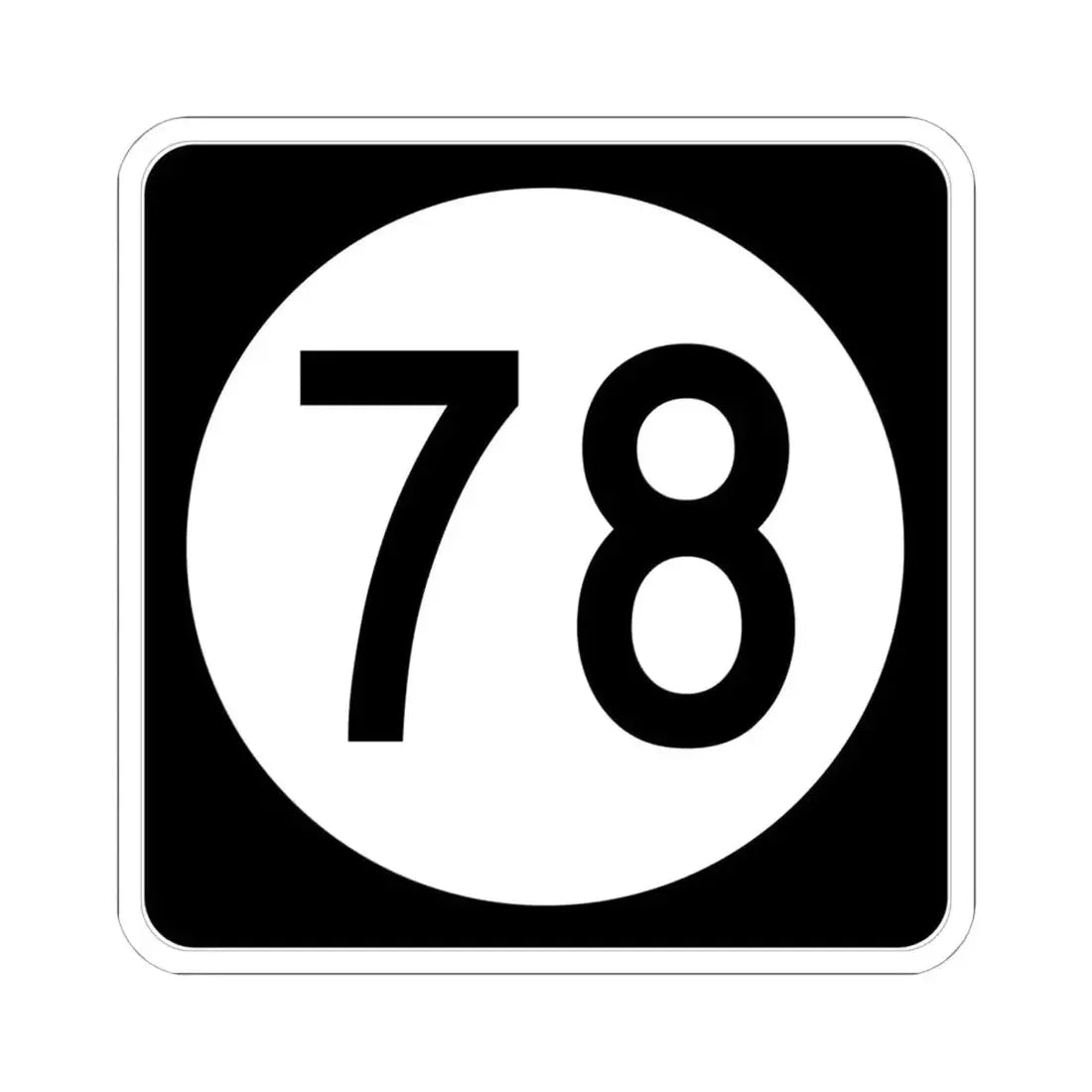 Iowa 78 (Iowa) (Road Sign) STICKER Vinyl Kiss-Cut Decal 6 Inch White - The Sticker Space