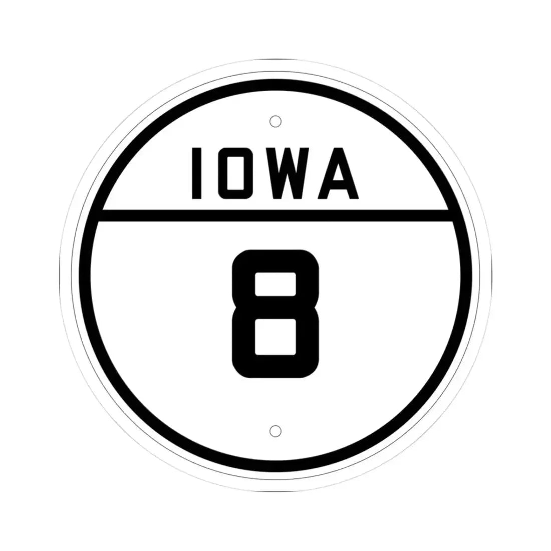 Iowa 8 1926 (Iowa) (Road Sign) STICKER Vinyl Kiss-Cut Decal 3 Inch White - The Sticker Space