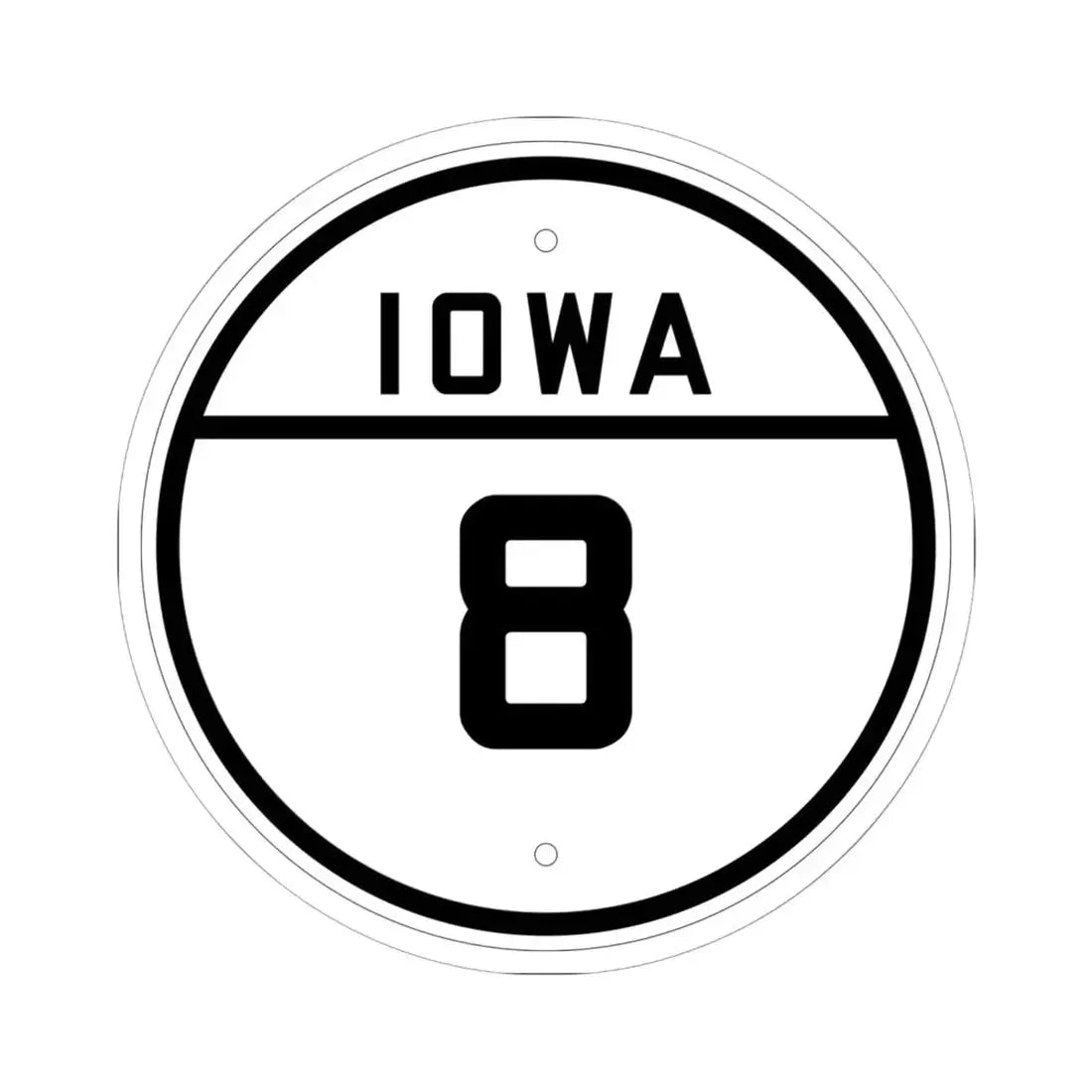 Iowa 8 1926 (Iowa) (Road Sign) STICKER Vinyl Kiss-Cut Decal 6 Inch White - The Sticker Space