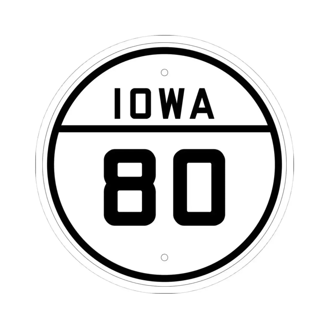 Iowa 80 1926 (Iowa) (Road Sign) STICKER Vinyl Kiss-Cut Decal 4 Inch White - The Sticker Space
