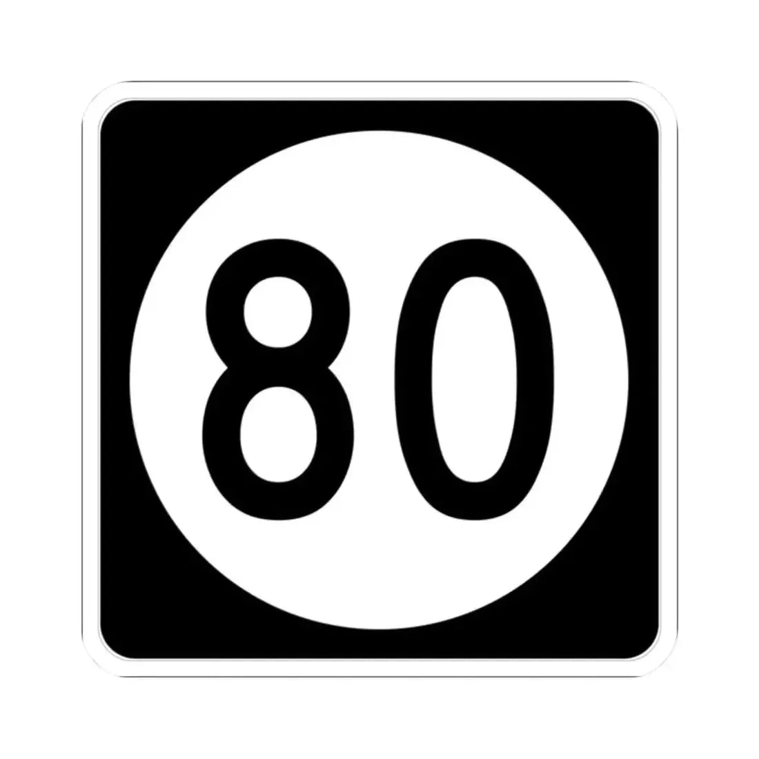 Iowa 80 (Iowa) (Road Sign) STICKER Vinyl Kiss-Cut Decal 2 Inch White - The Sticker Space