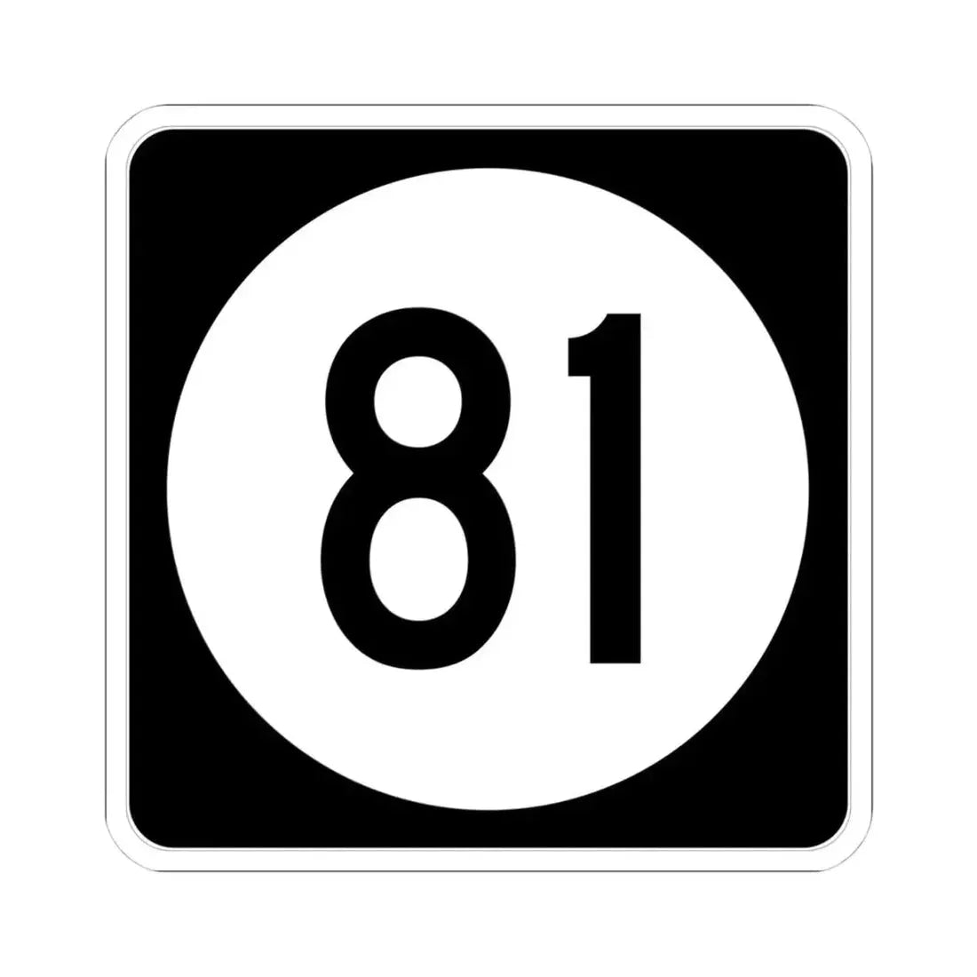 Iowa 81 (Iowa) (Road Sign) STICKER Vinyl Kiss-Cut Decal 4 Inch White - The Sticker Space