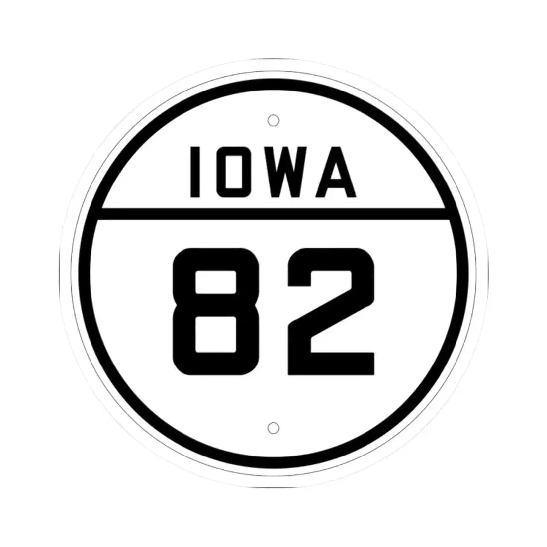 Iowa 82 1926 (Iowa) (Road Sign) STICKER Vinyl Kiss-Cut Decal 2 Inch White - The Sticker Space
