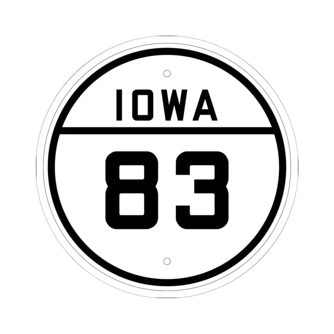 Iowa 83 1926 (Iowa) (Road Sign) STICKER Vinyl Kiss-Cut Decal 6 Inch White - The Sticker Space