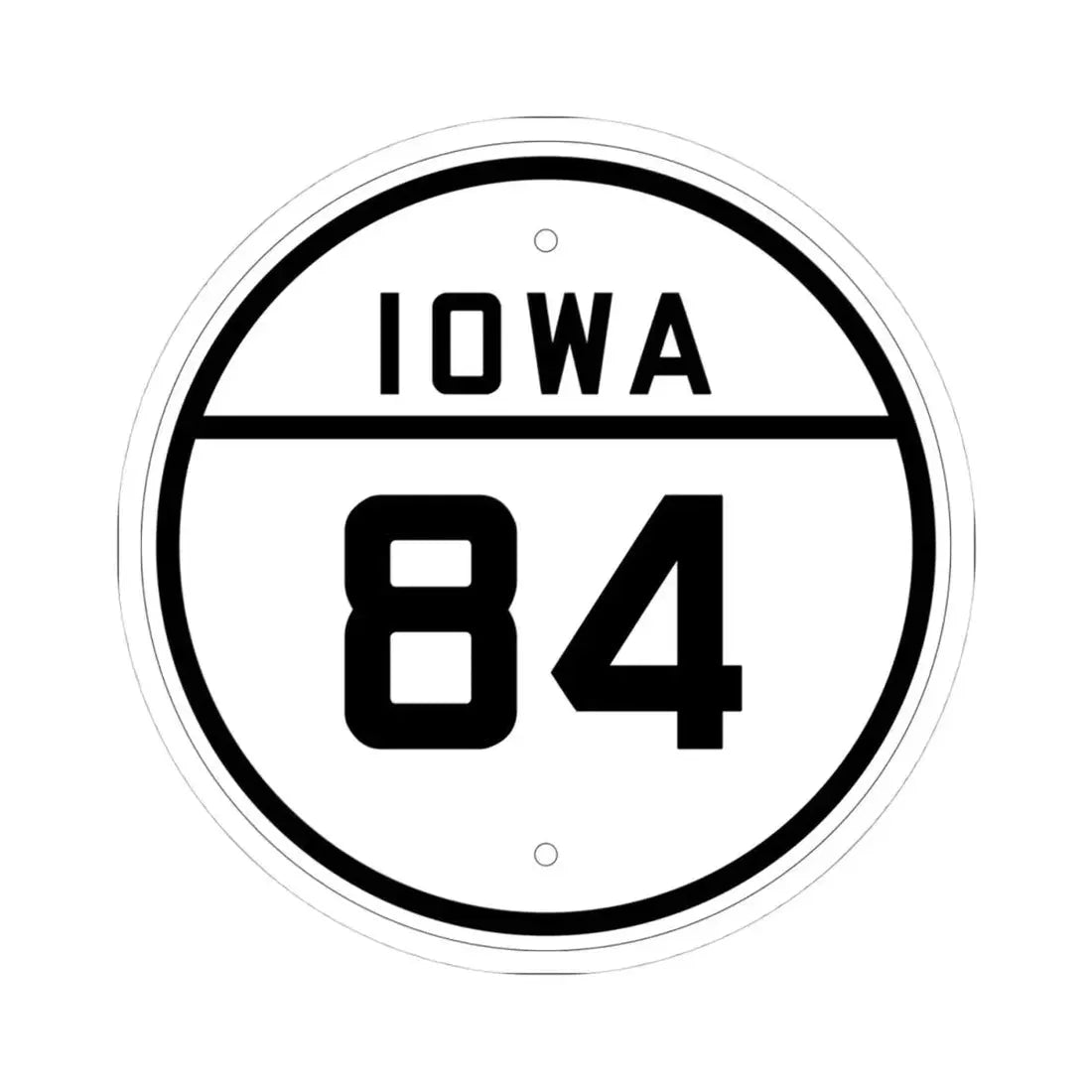Iowa 84 1926 (Iowa) (Road Sign) STICKER Vinyl Kiss-Cut Decal 4 Inch White - The Sticker Space