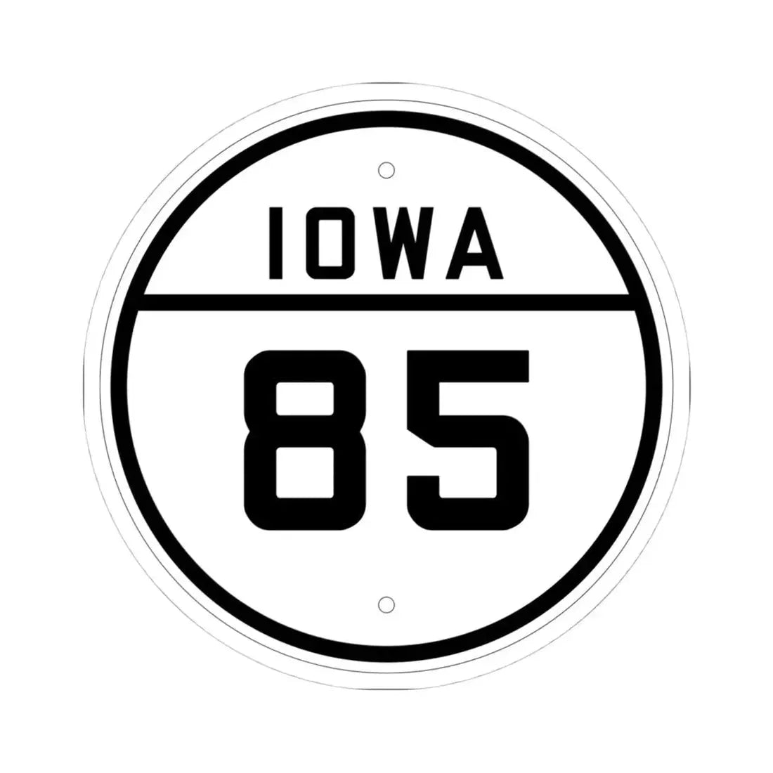 Iowa 85 1926 (Iowa) (Road Sign) STICKER Vinyl Kiss-Cut Decal 4 Inch White - The Sticker Space
