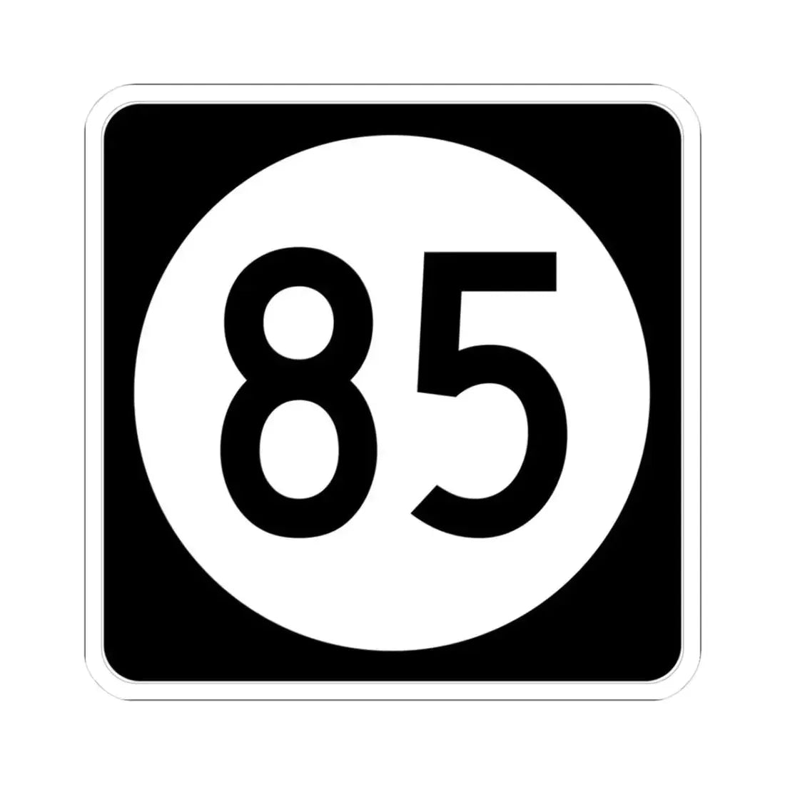 Iowa 85 (Iowa) (Road Sign) STICKER Vinyl Kiss-Cut Decal 3 Inch White - The Sticker Space