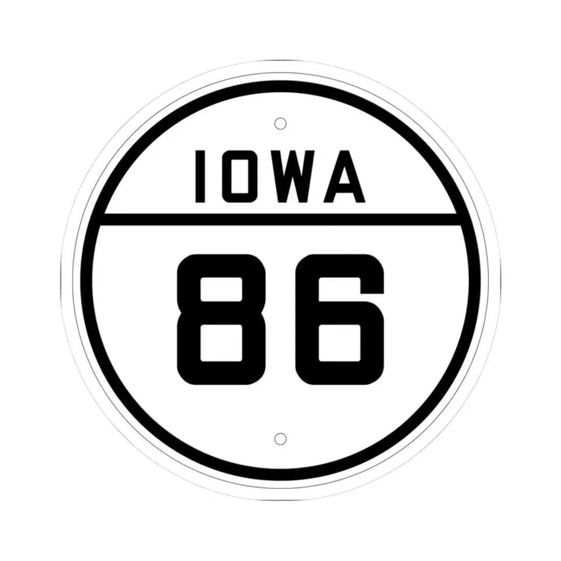 Iowa 86 1926 (Iowa) (Road Sign) STICKER Vinyl Kiss-Cut Decal 3 Inch White - The Sticker Space