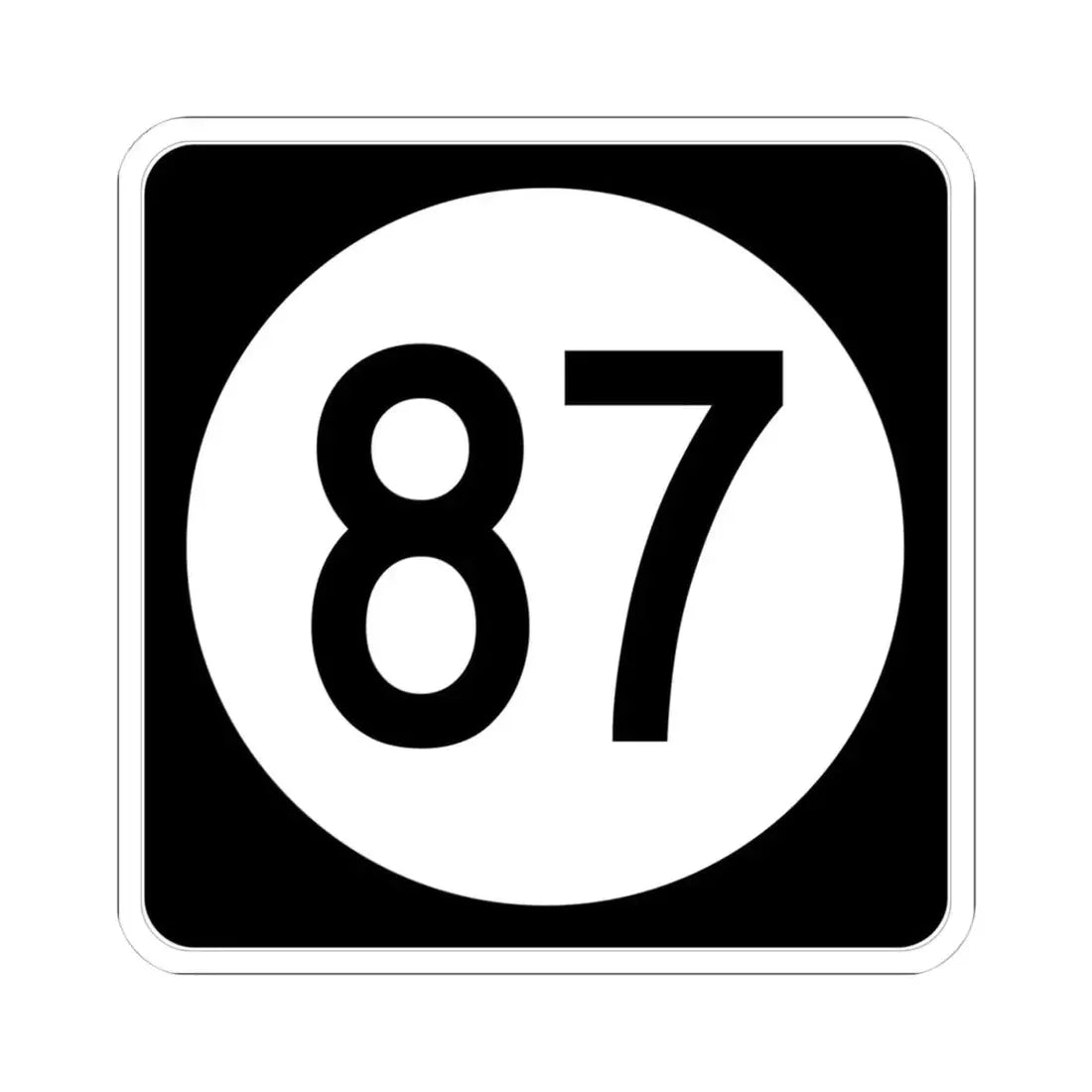Iowa 87 (Iowa) (Road Sign) STICKER Vinyl Kiss-Cut Decal 4 Inch White - The Sticker Space