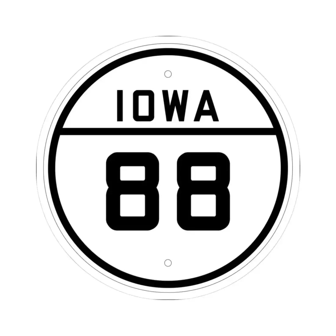 Iowa 88 1926 (Iowa) (Road Sign) STICKER Vinyl Kiss-Cut Decal 3 Inch White - The Sticker Space
