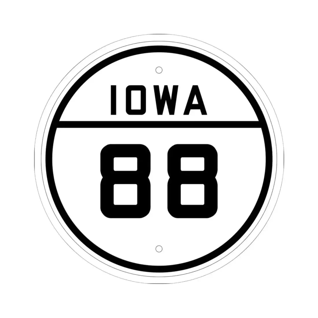 Iowa 88 1926 (Iowa) (Road Sign) STICKER Vinyl Kiss-Cut Decal 6 Inch White - The Sticker Space