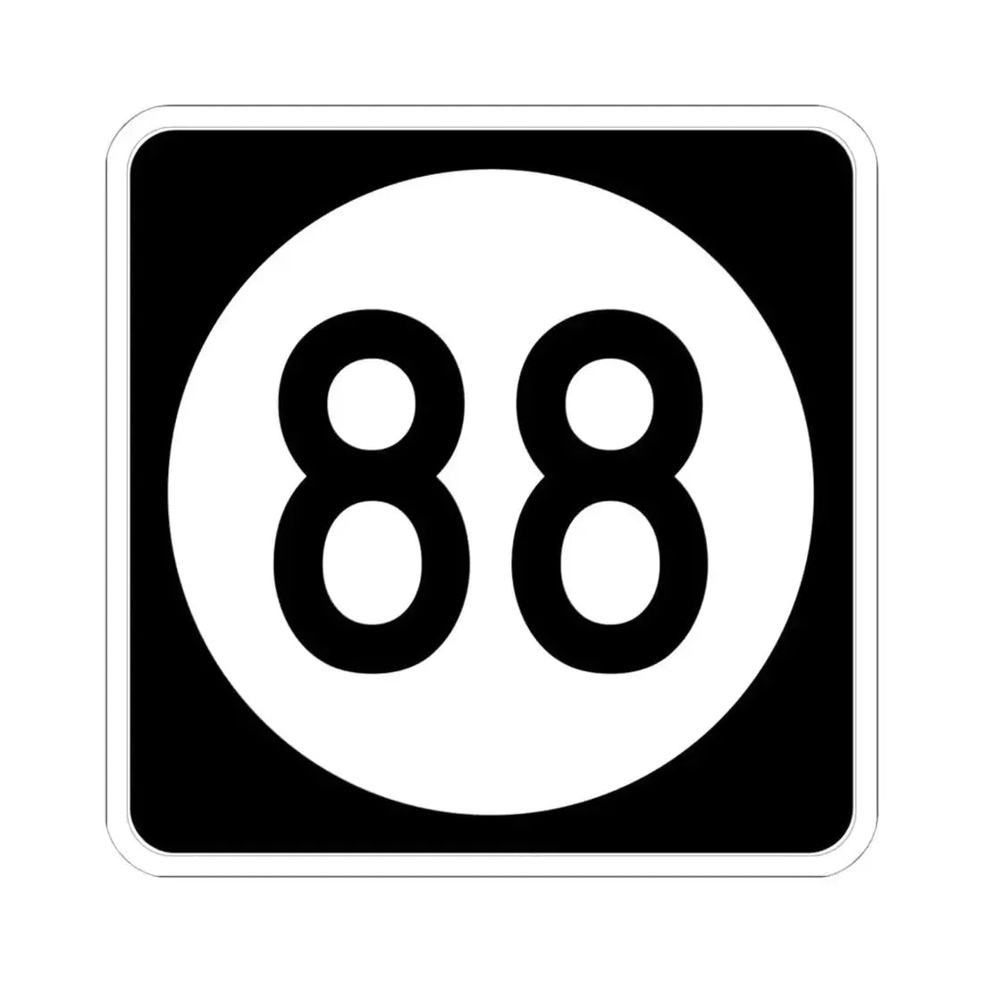 Iowa 88 (Iowa) (Road Sign) STICKER Vinyl Kiss-Cut Decal 6 Inch White - The Sticker Space