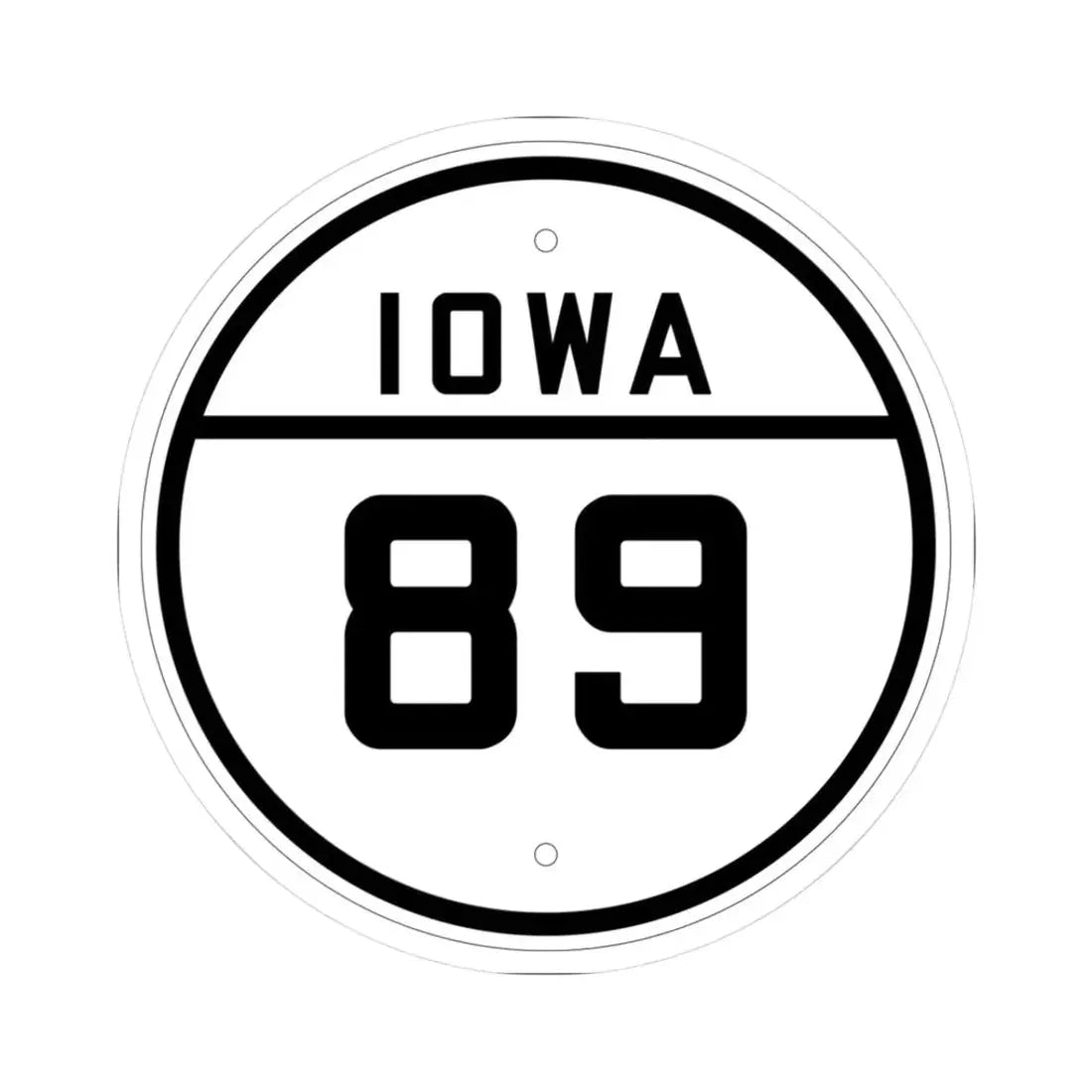 Iowa 89 1926 (Iowa) (Road Sign) STICKER Vinyl Kiss-Cut Decal 3 Inch White - The Sticker Space