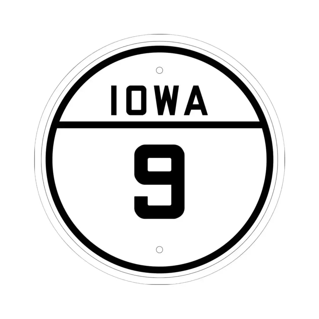 Iowa 9 1926 (Iowa) (Road Sign) STICKER Vinyl Kiss-Cut Decal 6 Inch White - The Sticker Space