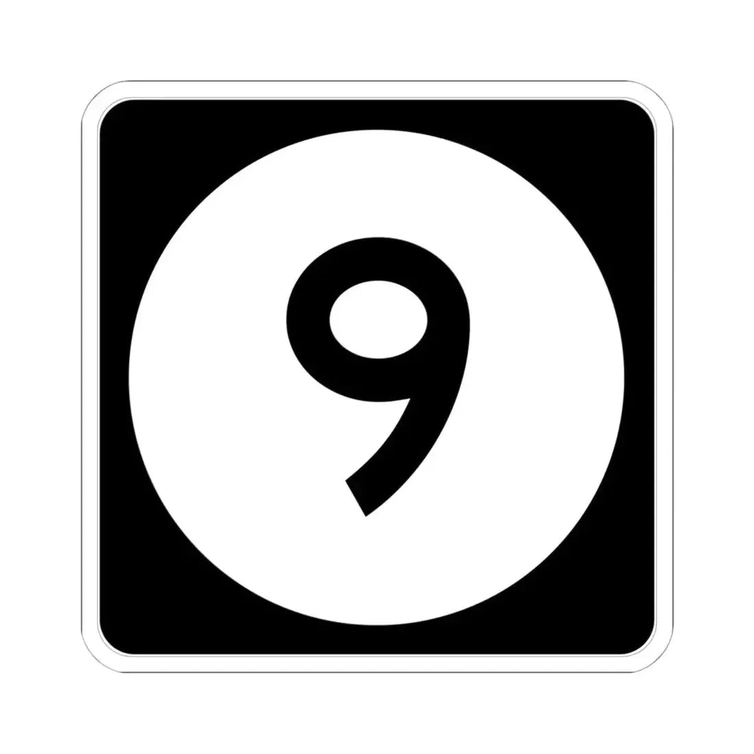 Iowa 9 (Iowa) (Road Sign) STICKER Vinyl Kiss-Cut Decal 6 Inch White - The Sticker Space