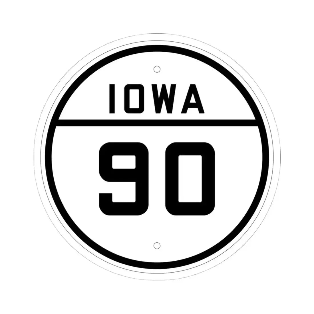 Iowa 90 1926 (Iowa) (Road Sign) STICKER Vinyl Kiss-Cut Decal 4 Inch White - The Sticker Space