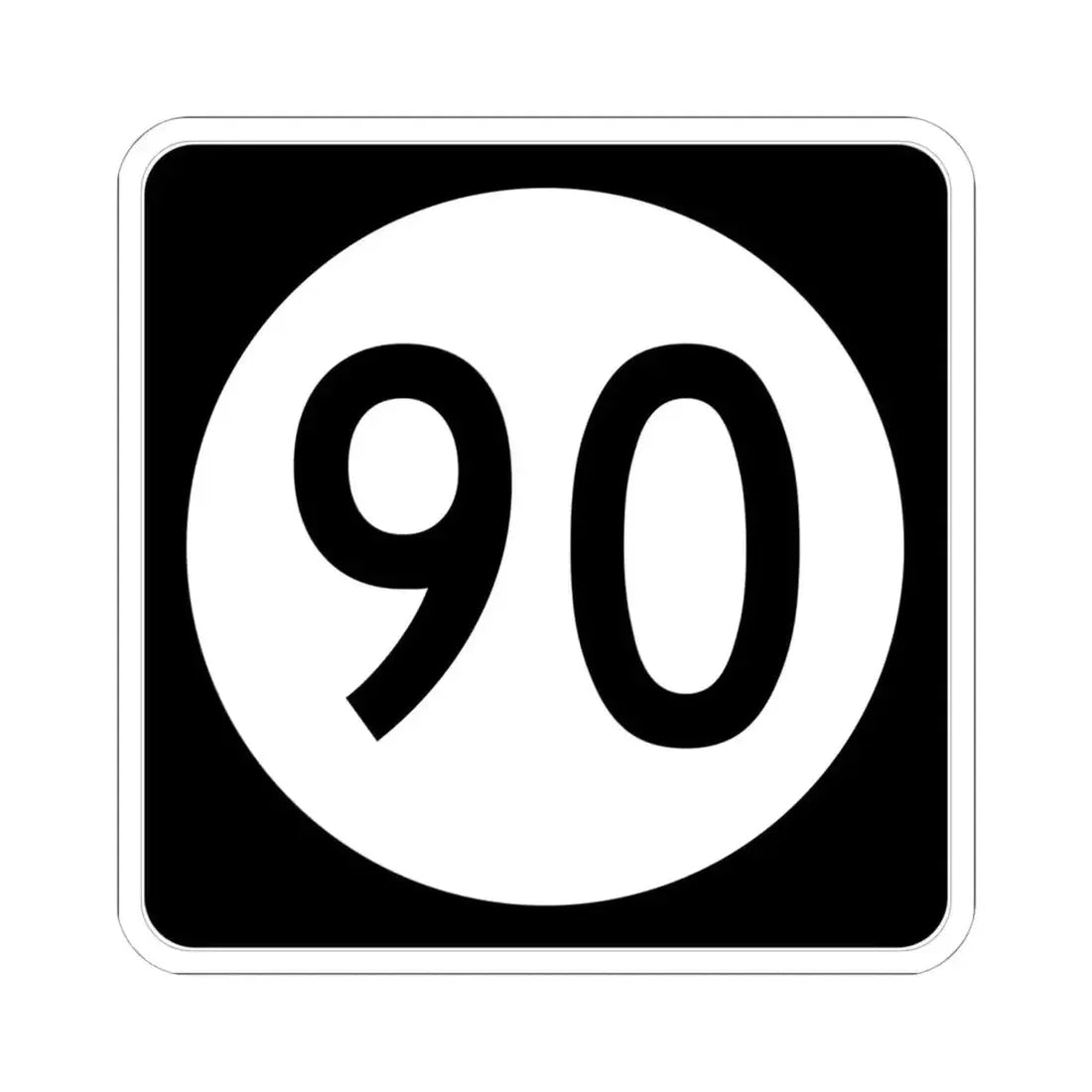 Iowa 90 (Iowa) (Road Sign) STICKER Vinyl Kiss-Cut Decal 6 Inch White - The Sticker Space