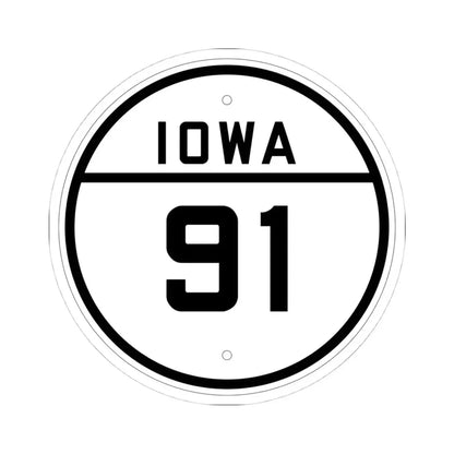 Iowa 91 1926 (Iowa) (Road Sign) STICKER Vinyl Kiss-Cut Decal 4 Inch White - The Sticker Space