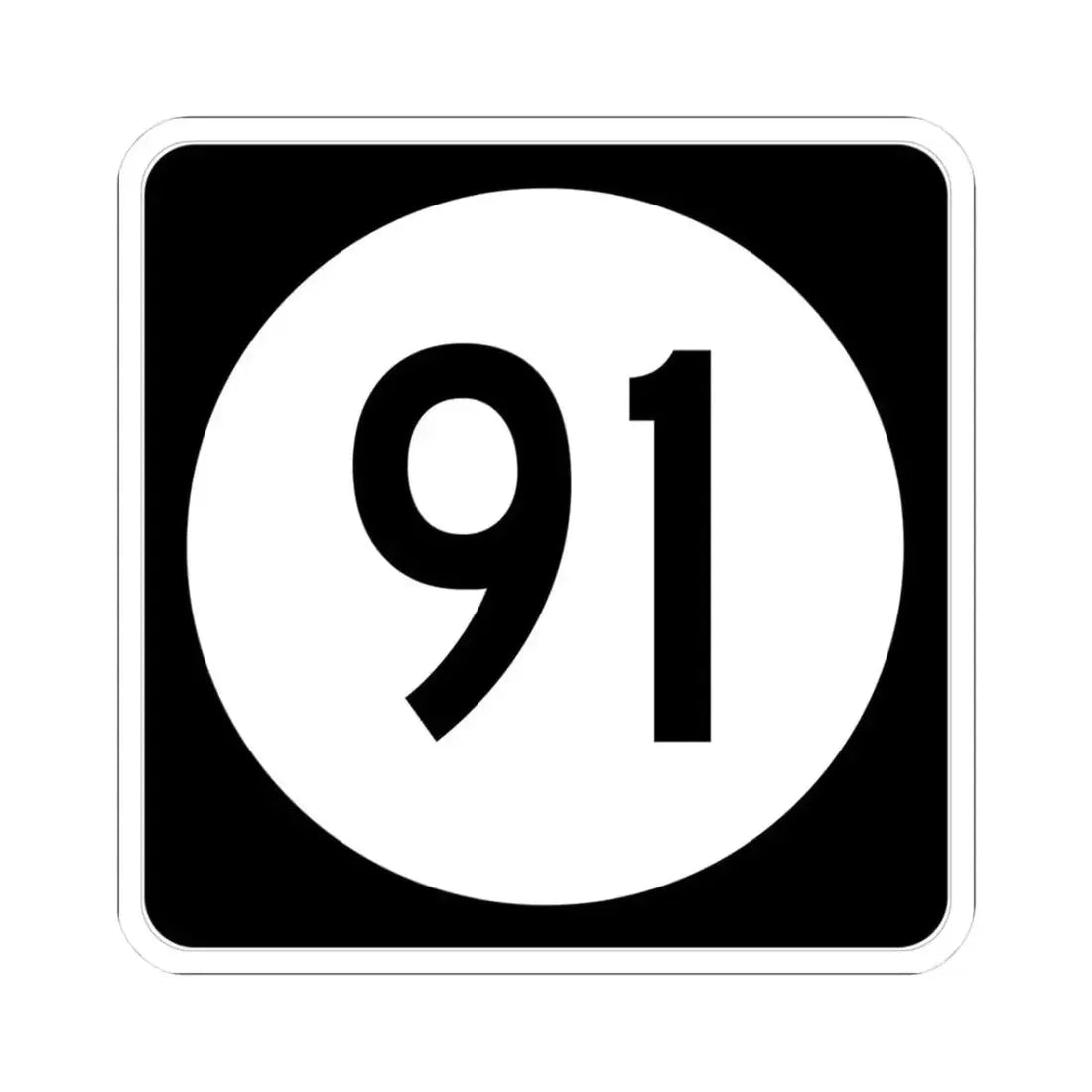 Iowa 91 (Iowa) (Road Sign) STICKER Vinyl Kiss-Cut Decal 3 Inch White - The Sticker Space