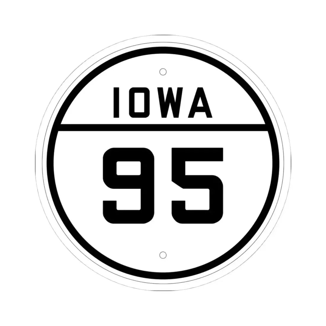 Iowa 95 1926 (Iowa) (Road Sign) STICKER Vinyl Kiss-Cut Decal 4 Inch White - The Sticker Space