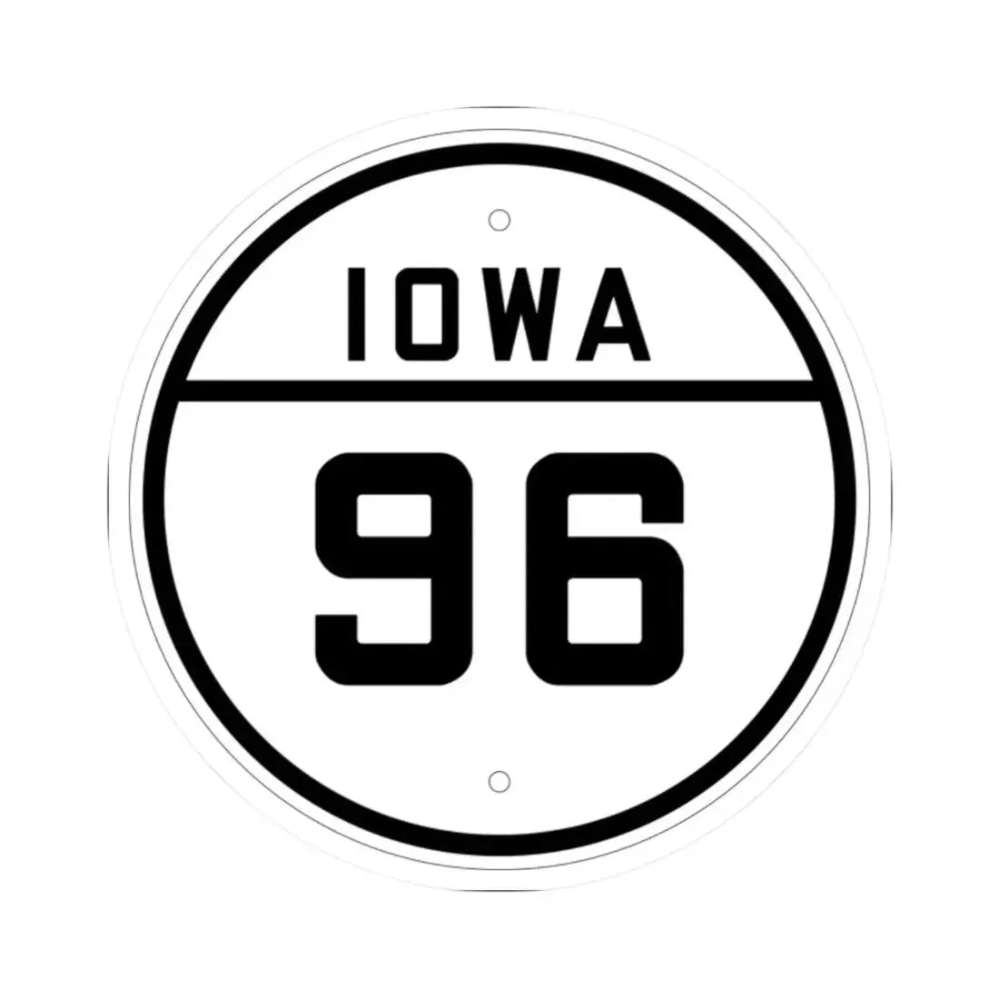 Iowa 96 1926 (Iowa) (Road Sign) STICKER Vinyl Kiss-Cut Decal 2 Inch White - The Sticker Space