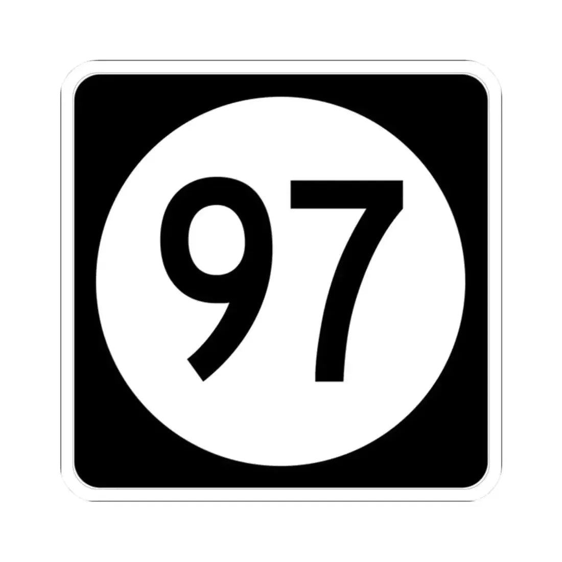 Iowa 97 (Iowa) (Road Sign) STICKER Vinyl Kiss-Cut Decal 2 Inch White - The Sticker Space