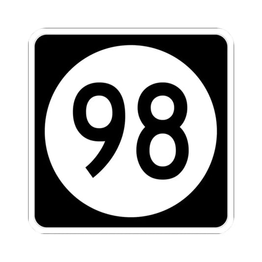 Iowa 98 (Iowa) (Road Sign) STICKER Vinyl Kiss-Cut Decal 2 Inch White - The Sticker Space