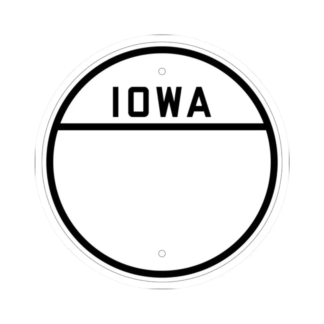 Iowa blank 1926 (Iowa) (Road Sign) STICKER Vinyl Kiss-Cut Decal 2 Inch White - The Sticker Space