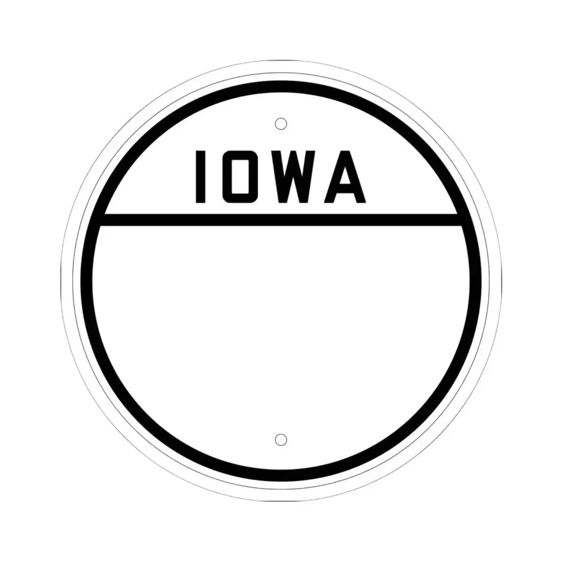Iowa blank 1926 (Iowa) (Road Sign) STICKER Vinyl Kiss-Cut Decal 6 Inch White - The Sticker Space