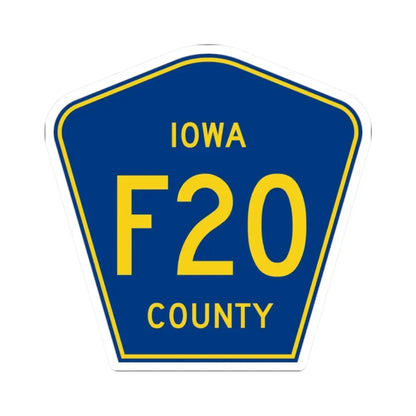 Iowa County Route F20 IA (Iowa) (Road Sign) STICKER Vinyl Kiss-Cut Decal 2 Inch White - The Sticker Space