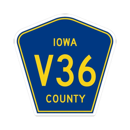Iowa County Route V36 IA (Iowa) (Road Sign) STICKER Vinyl Kiss-Cut Decal 3 Inch White - The Sticker Space