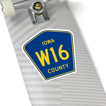 Iowa County Route W16 IA (Iowa) (Road Sign) STICKER Vinyl Kiss-Cut Decal - The Sticker Space