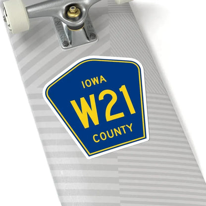 Iowa County Route W21 IA (Iowa) (Road Sign) STICKER Vinyl Kiss-Cut Decal - The Sticker Space