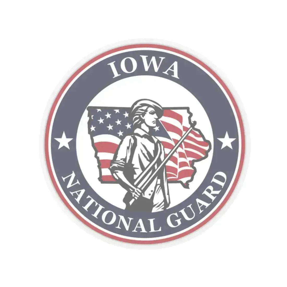 Iowa National Guard - STICKER Vinyl Kiss-Cut Decal 2 Inch Transparent - The Sticker Space