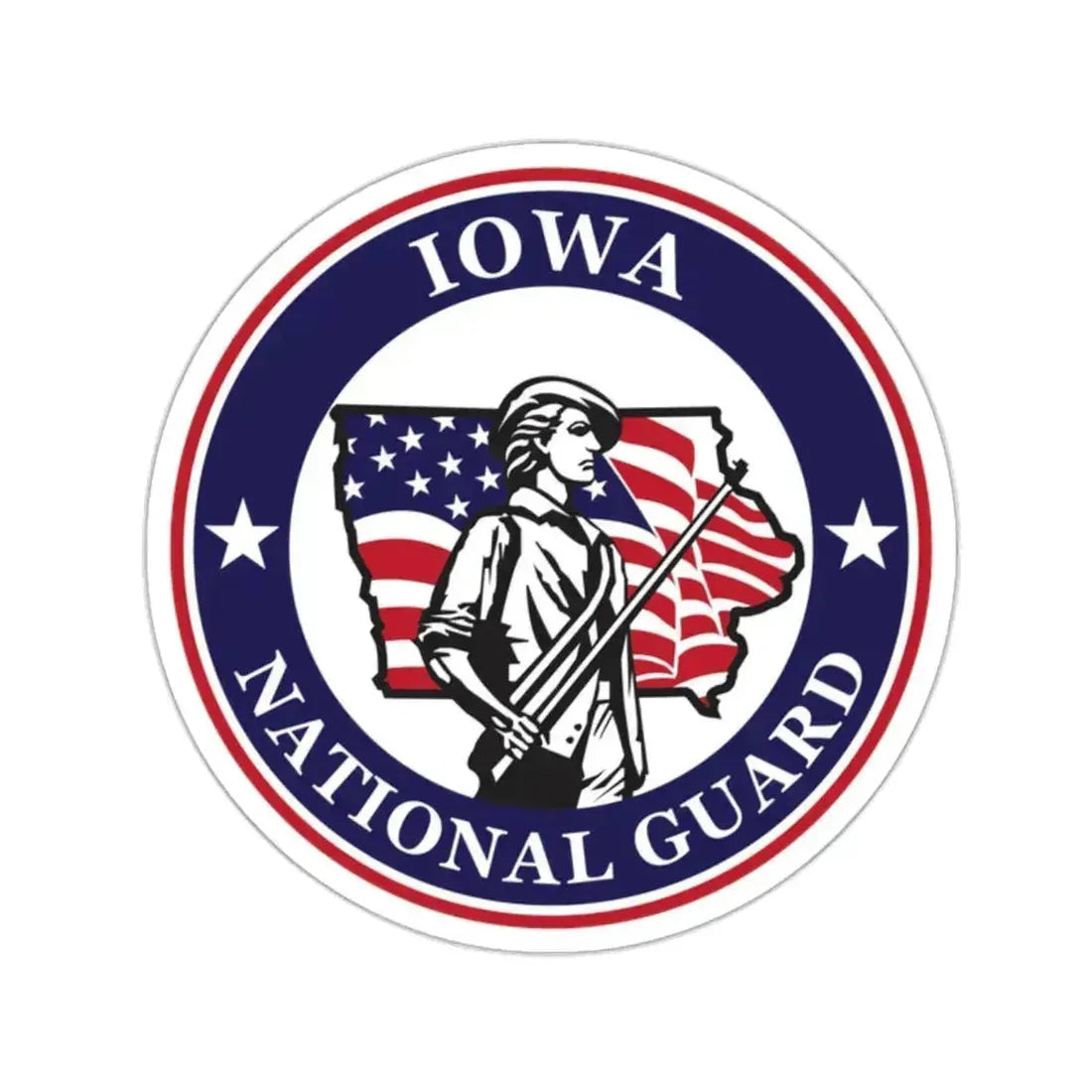 Iowa National Guard - STICKER Vinyl Kiss-Cut Decal 2 Inch White - The Sticker Space