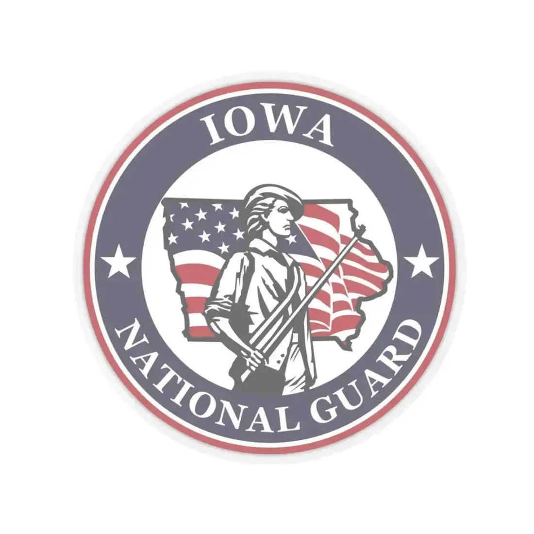 Iowa National Guard - STICKER Vinyl Kiss-Cut Decal 3 Inch Transparent - The Sticker Space