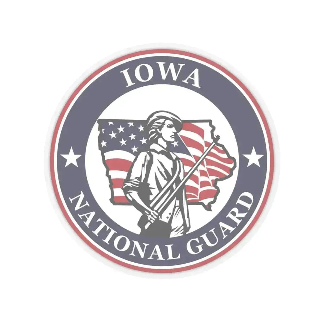 Iowa National Guard - STICKER Vinyl Kiss-Cut Decal 4 Inch Transparent - The Sticker Space