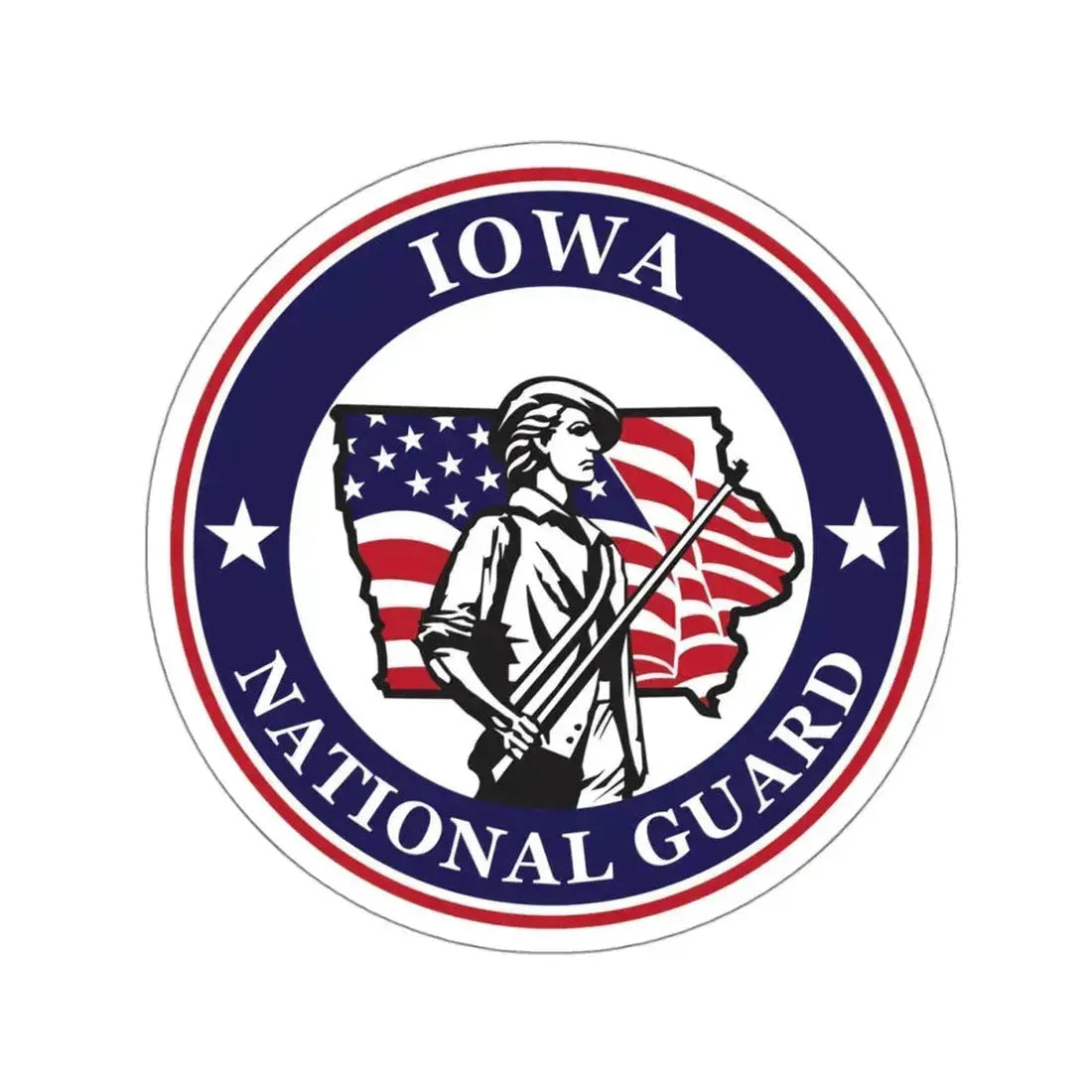 Iowa National Guard - STICKER Vinyl Kiss-Cut Decal 4 Inch White - The Sticker Space