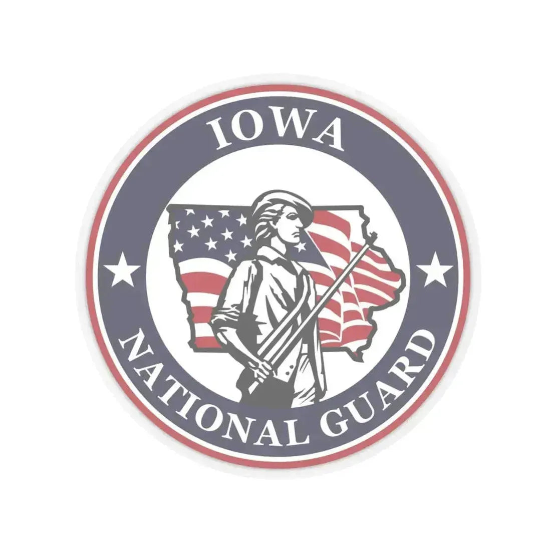 Iowa National Guard - STICKER Vinyl Kiss-Cut Decal 6 Inch Transparent - The Sticker Space