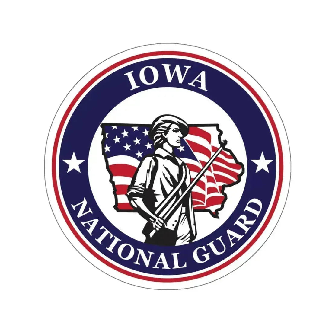 Iowa National Guard - STICKER Vinyl Kiss-Cut Decal 6 Inch White - The Sticker Space
