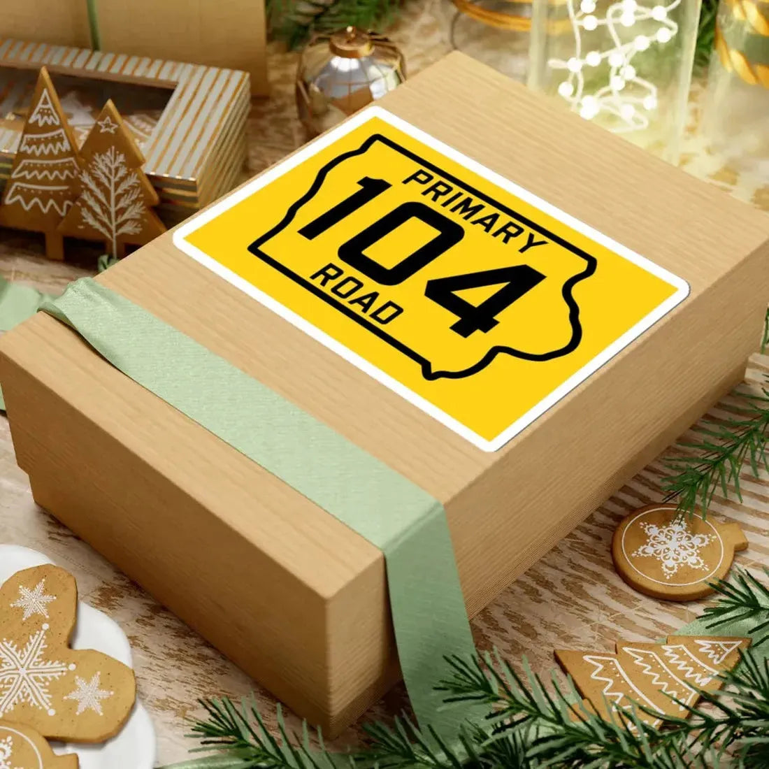 Iowa Primary 104 (Iowa) (Road Sign) STICKER Vinyl Kiss-Cut Decal - The Sticker Space