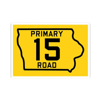 Iowa Primary 15 (Iowa) (Road Sign) STICKER Vinyl Kiss-Cut Decal 2 Inch White - The Sticker Space