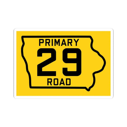 Iowa Primary 29 (Iowa) (Road Sign) STICKER Vinyl Kiss-Cut Decal 4 Inch White - The Sticker Space