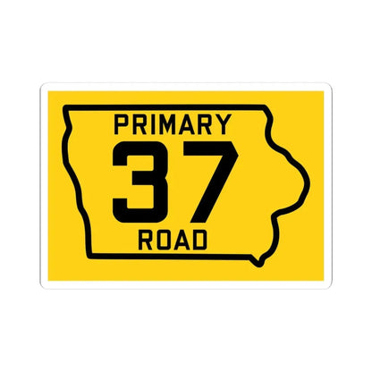 Iowa Primary 37 (Iowa) (Road Sign) STICKER Vinyl Kiss-Cut Decal 4 Inch White - The Sticker Space
