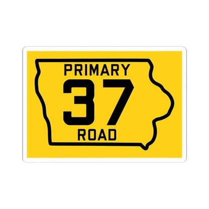 Iowa Primary 37 (Iowa) (Road Sign) STICKER Vinyl Kiss-Cut Decal 6 Inch White - The Sticker Space