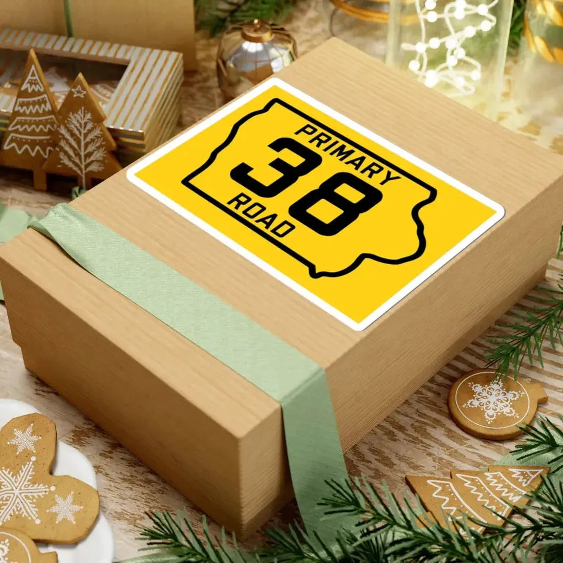 Iowa Primary 38 (Iowa) (Road Sign) STICKER Vinyl Kiss-Cut Decal - The Sticker Space